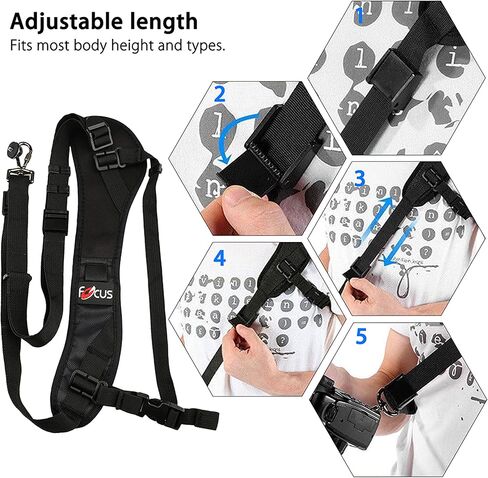 Fotasy Ergonomic Design Camera Sling Strap, Adjustable Camera Neck Strap, w/Quick Release and Safety Tether, Compatible with Canon Fujifilm Nikon Olympus Panasonic Pentax Sony Cameras in Kuwait
