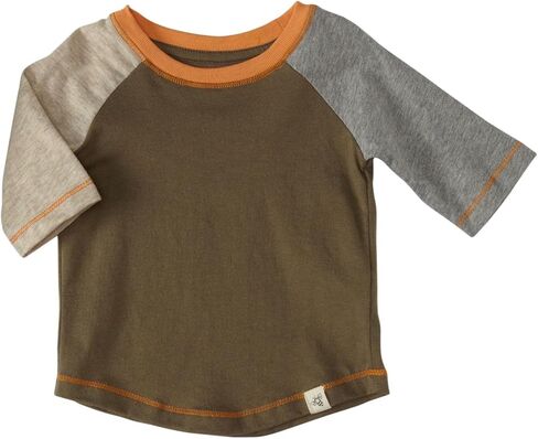 Burt's Bees Baby Baseball Style Graphic Tee (Baby) - Olive Sprig-0-3 Months in Kuwait
