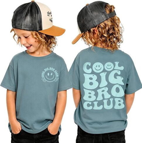 CM C&M WODRO Big Brother Shirt Toddler Baby Boy Cool Big Bro Club T-Shirt Sibling Announcement Outfit Tees for Baby Reveal in Kuwait