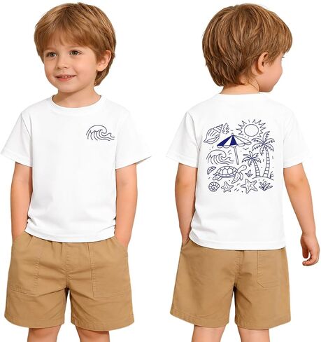 MODNTOGA Sea Turtle Shirt for Toddler Boy Girl Hawaiian Beach T-Shirt Marine Life Print Tee Ocean Animal Vacation Summer Tops in Kuwait
