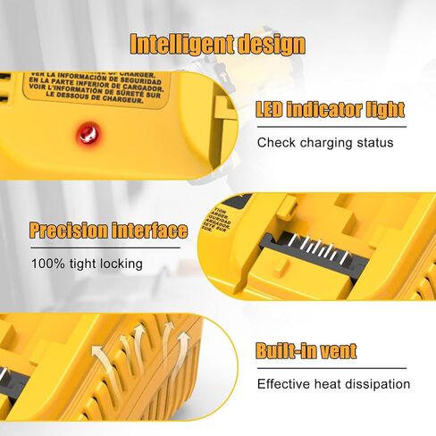 Fast Charger Replacement for Dewalt 12V 20V Lithium Battery Charger, DCB118 Compatible with Dewalt Battery DCB200 DCB201 DCB203 DCB204 DCB206 DCB207 DCB208 DCB230 DCB240, with LED Indicator in Kuwait