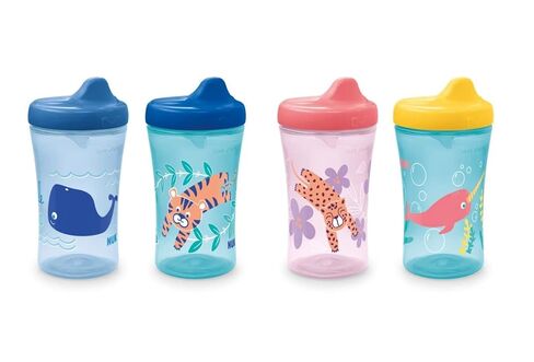 NUK First Essentials Hard Spout Sippy Cup, 10 Ounce, 4 Pack (Assorted-Aquatics) in Kuwait
