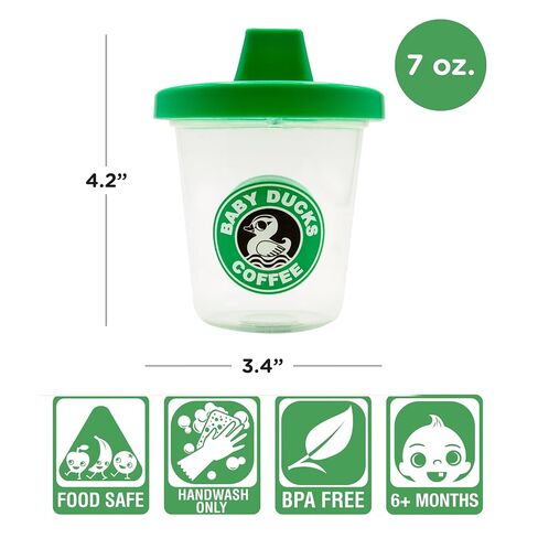 GAMAGO Baby Sippy Cup for Toddlers Ages 6+ Months - Babychino Pretend Coffee with Lid 7 oz Fun Gift Cups for Little Kids in Kuwait