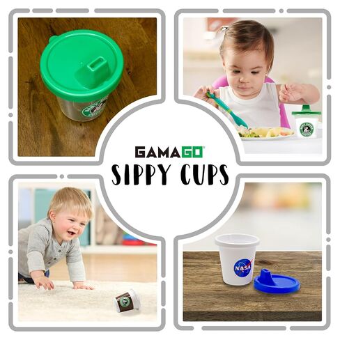GAMAGO Baby Sippy Cup for Toddlers Ages 6+ Months - Babychino Pretend Coffee with Lid 7 oz Fun Gift Cups for Little Kids in Kuwait