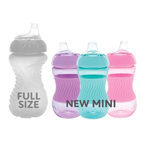 Nuby Mini Gripper No-Spill Baby Sippy Cups with Soft Spout and Easy Grip - (3 Pack) 6 oz - 6+ Months - Pink/Purple/Aqua in Kuwait
