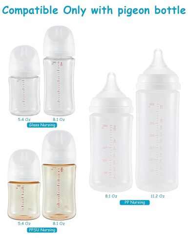 Sippy Cup Soft Spout Conversion Kit for Pigeon Baby Bottle, Toddler Transition Kit with Silicone Sippy Spout Nipple, Weighted Straw, Bottle Handle, Cleaning Brush, 2 Pack, 6m+ in Kuwait