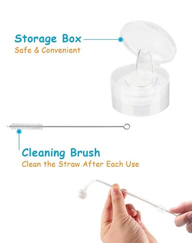 Sippy Cup Soft Spout Conversion Kit for Pigeon Baby Bottle, Toddler Transition Kit with Silicone Sippy Spout Nipple, Weighted Straw, Bottle Handle, Cleaning Brush, 2 Pack, 6m+ in Kuwait