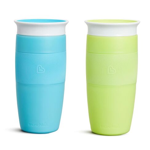 Munchkin Sippy Cup for Toddlers, Miracle 360 Cup, 14 Ounce, 2 Pack, Blue/Green in Kuwait