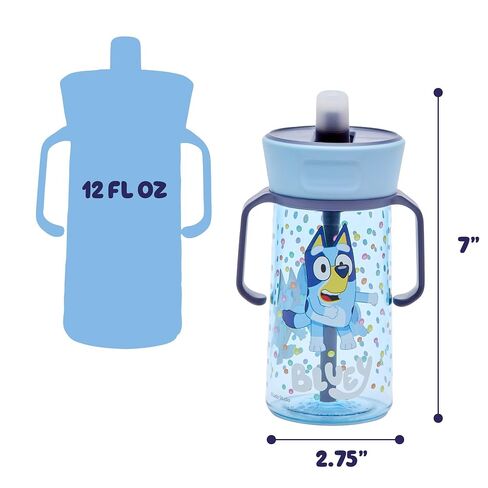 The First Years Bluey Pop Up Trainer Cup with Pop-Up Straw and Handles - 12 Oz Toddler Water Bottle for Ages 12 Months and Up in Kuwait