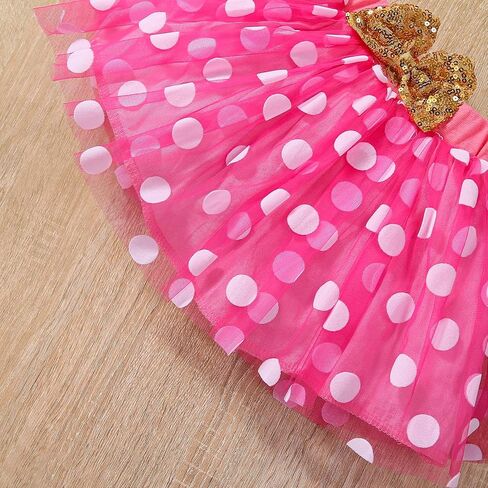 Toddler Kids Baby Girls Birthday Princess Outfit Dress Polka Dots Bubble Tutu Skirt Cake Smash Tulle Skirt in Kuwait
