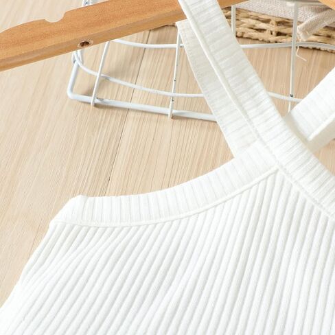 Baby Twins Clothes Toddler Baby Girls Striped Print T-shirt Tops+Suspender Denim Skirts Outfits in Kuwait