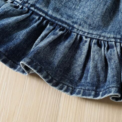 Baby Twins Clothes Toddler Baby Girls Striped Print T-shirt Tops+Suspender Denim Skirts Outfits in Kuwait