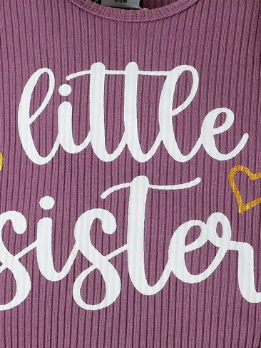 Big Sister Little Sister Matching Outfits Rib Knit Ruffle Short Sleeve Floral Pants Girl Clothes Set 3Pcs in Kuwait