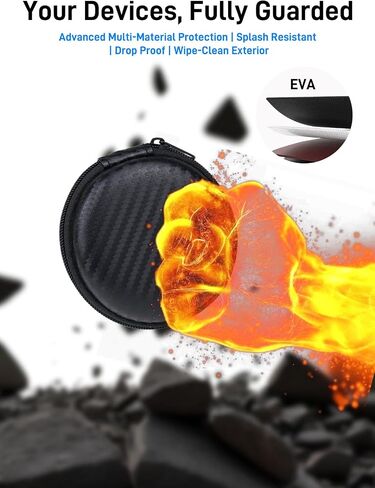 Shockproof Hard Carrying Case for Natesukii Magnetic Voice Activated Recorder,Premium EVA Protective Hard Case, Wipe-Clean Exterior,Black in Kuwait