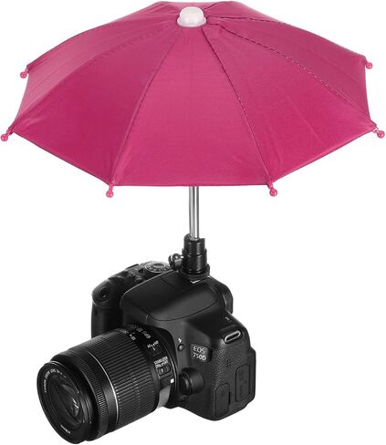 PATIKIL Camera Umbrella, 10.6 Inch Sunshade Camera Hot Shoe Umbrella Protector Waterproof Rain Cover Protector for Nikon, Rose Red in Kuwait
