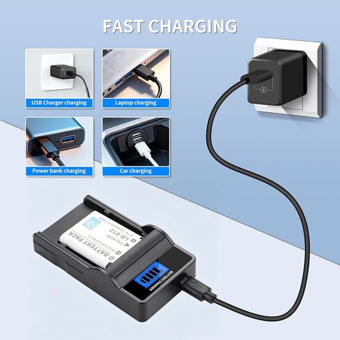 2-Pack LB-012 Battery and LCD USB Charger in Kuwait