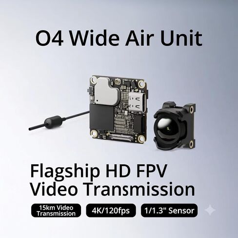 Original O4 Wide Air Unit, Low Latency 4K Digital FPV System for Drone | 155° Super-Wide FOV，10km Range， 20ms Low Latency, FPV Drone Upgrade in Kuwait