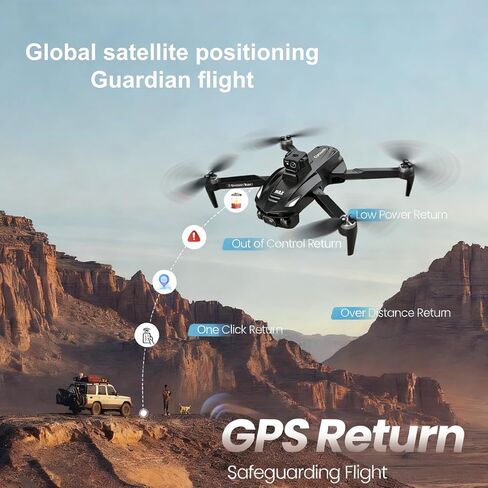 V168MAX 2026 Upgraded Drones with Camera for Adults 4k,3 Batteries(Black) | 360° Obstacle Avoidance,GPS drone with Screen 4.5'' LCD Remote ,Brushless Motor, 5G WiFi, Auto Return,Follow me in Kuwait