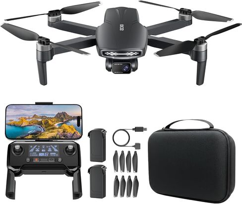 GPS Drone with Camera for Adults 4K,Brushless Motor, Optical Positioning | Auto Return,5G FPV Video Transmission,Follow Me,120°FOV Camera,90°Adjustable Lens,2Batteries, Long Control Range, Under249g in Kuwait