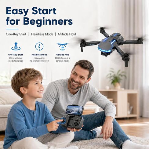 Drone with Camera 1080P with Brushless Motor Mini Drone for Beginner, Long Fly Time, One Key Start, Headless Mode, 2 Batteries, RC Quadcopter Helicopter Toy Gifts for Teen Boys and Girls in Saudi Arabia