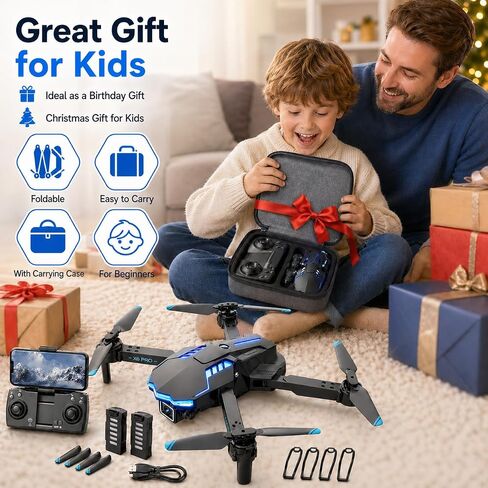 Drone with Camera 1080P with Brushless Motor Mini Drone for Beginner, Long Fly Time, One Key Start, Headless Mode, 2 Batteries, RC Quadcopter Helicopter Toy Gifts for Teen Boys and Girls in Saudi Arabia