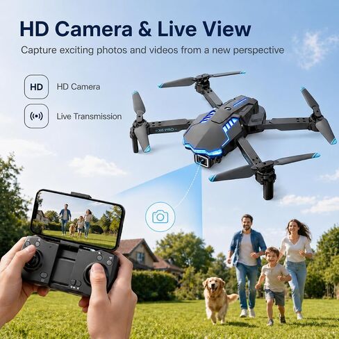Drone with Camera 1080P with Brushless Motor Mini Drone for Beginner, Long Fly Time, One Key Start, Headless Mode, 2 Batteries, RC Quadcopter Helicopter Toy Gifts for Teen Boys and Girls in Saudi Arabia