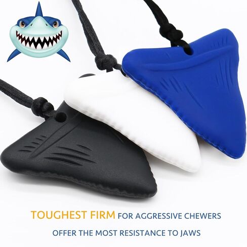 Xtra Tough (XT) Shark Tooth Sensory Chew Necklace (6 Pack) - Chewing Necklace Chew Toys for Kids, Boys or Girls - Designed for Autism Aggressive Chewers (Xtra Tough - Aggressive Chewers) in Kuwait