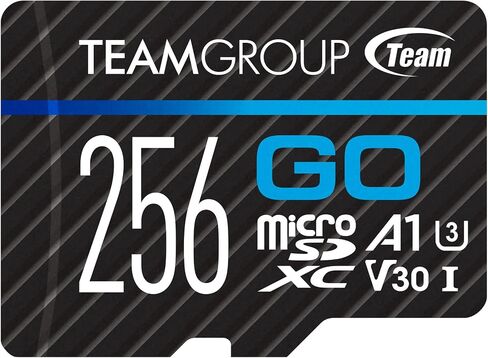 TEAMGROUP GO Card 256GB MicroSDXC UHS-I U3 V30 4K for Action Cameras & Drone High Speed Flash Memory Card with Adapter for Outdoor Sports&Vlog, 4K Shooting,GoPro&Insta360&DJI TGUSDX256GU303 in Kuwait