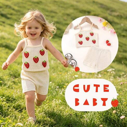 YOUNGER TREE Toddler Baby Girl Summer Clothes Sleeveless Waffle Knit Tank Top 2-piece Set Cute Outfits 6M-4T in Kuwait