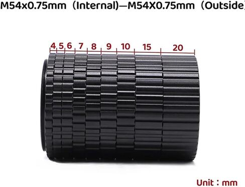 Telescope Accessories M54x0.75 Metal Extension 4mm - 20mm Optional for Astronomical Telescope Extending Ring Adapter(M54-7mm) in Kuwait