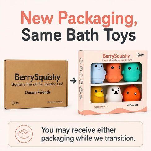 Silicone Bath Toys, Baby Bath Toys for Toddlers 1-3, Pack of 6 | Opens to Clean Inside | Food-Grade Silicone | Top Rack Dishwasher Safe | BPA & PVC Free | Bath, Beach, Water Table in Kuwait