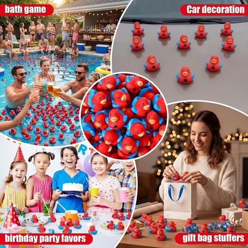 Capoda 100 Pieces Spider Ducks in Bulk, 1.2 Inch Mini Spider Web Rubber Ducks Tiny Ducking Duckies Fidgets for Kids Birthday Party Favors Bath Toys Goodies Bags Stuffers in Kuwait