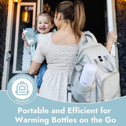 Papablic Portable Travel Baby Bottle Warmer On The Go, Fits Most Car Cup Holders, 12 OZ Stainless Steel Bottle Warmer, Leak-Proof, Safe & Easy to Clean in Kuwait