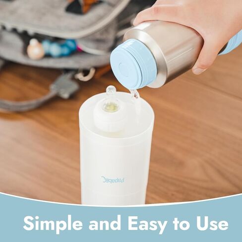 Papablic Portable Travel Baby Bottle Warmer On The Go, Fits Most Car Cup Holders, 12 OZ Stainless Steel Bottle Warmer, Leak-Proof, Safe & Easy to Clean in Kuwait