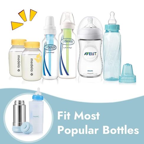 Papablic Portable Travel Baby Bottle Warmer On The Go, Fits Most Car Cup Holders, 12 OZ Stainless Steel Bottle Warmer, Leak-Proof, Safe & Easy to Clean in Kuwait