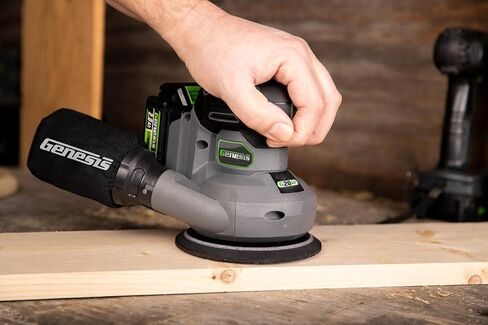 Genesis 20V Cordless 5in. Orbital Sander G20MAX with Dust Bag, 6000 to 12,000 OPM Sandpapers, 2.0Ah Battery, and Quick Charger (GLROS20B) in Kuwait