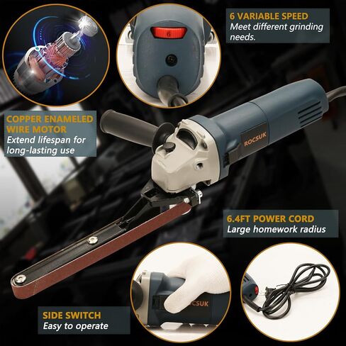 1000W High Power Detail Bandfile Belt Sander with 6 Variable Speed, 3/4"x20.5" Finger Belt Sander for Grinding and Polishing Wood, Paint, Metal Rust Move,welding Spot and DIY. in Kuwait