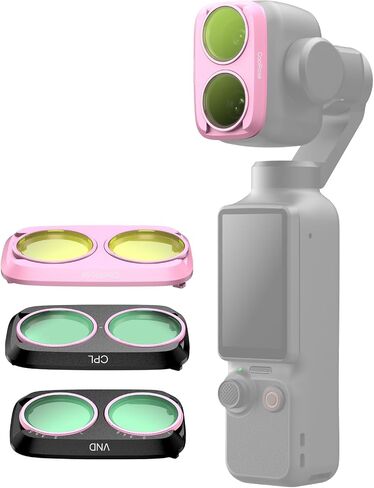 TELESIN Variable ND Filter for DJI Osmo Pocket 4P, VND2-32(5 Stops) | Multi-Coated Optical Glass Exposure Control, Cinematic Video, Vlogging and Travel | DJI Osmo Pocket 4P Accessories in Kuwait