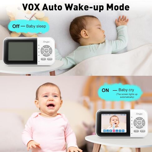 Simyke Upgrade Video Baby Monitor with 2 Cameras and Audio 2.8" Screen,Night Vision,APP,Wireless,2-Way Talk,1200ft Long Range,Feeding Timer,Temperature Sensor,VOX/ECO,5 Lullabies,Portable,Easy Setup in Kuwait