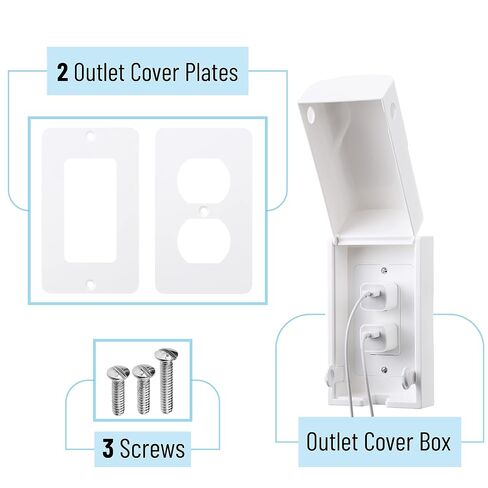 Bates Baby Safety Outlet Cover Box - Plug Covers for Electrical Outlets, Child Proof Outlet Cover, Socket Covers for Outlets in Kuwait