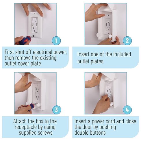 Bates Baby Safety Outlet Cover Box - Plug Covers for Electrical Outlets, Child Proof Outlet Cover, Socket Covers for Outlets in Kuwait