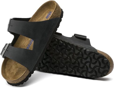 Birkenstock Unisex Arizona Sandal,Black Oiled Leather,43 M EU in Kuwait