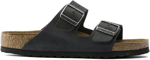 Birkenstock Unisex Arizona Sandal,Black Oiled Leather,43 M EU in Kuwait