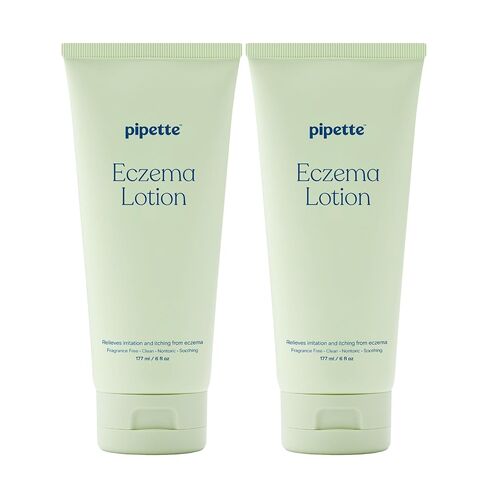 Pipette Baby Eczema Lotion Duo, Pack of 2, Fragrance Free Eczema Cream and Moisturizer, Lotion for Newborn, Sensitive Skin, and Kids, Baby Care Products, Non-Toxic and Hypoallergenic in Kuwait