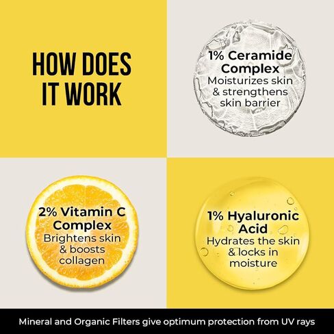 Dr. Sheth's Ceramide & Vitamin C Sunscreen SPF 50+ PA++++ In-Vivo Tested For Healthy & Bright Skin Lightweight & Non Greasy For UVA/UVB & Blue Light & IR Protection No white cast For All Skin Types in Kuwait