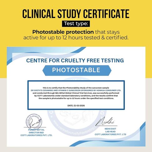 Dr. Sheth's Ceramide & Vitamin C Sunscreen SPF 50+ PA++++ In-Vivo Tested For Healthy & Bright Skin Lightweight & Non Greasy For UVA/UVB & Blue Light & IR Protection No white cast For All Skin Types in Kuwait