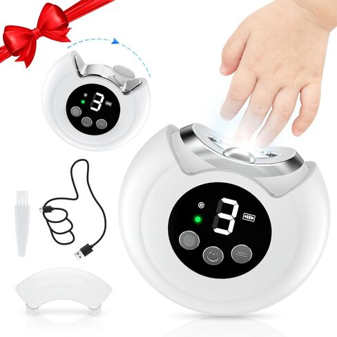 2-in-1 Electric Nail Clipper, Baby Nail Clipper with File & 3 Speed Gears, Baby Nail Trimmer Electric with LED Light & Storage Box, Automatic Nail Clippers for Baby, Adult, Seniors (White) in Kuwait