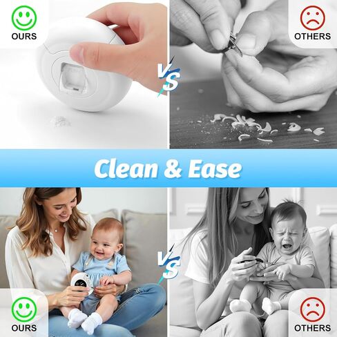 2-in-1 Electric Nail Clipper, Baby Nail Clipper with File & 3 Speed Gears, Baby Nail Trimmer Electric with LED Light & Storage Box, Automatic Nail Clippers for Baby, Adult, Seniors (White) in Kuwait