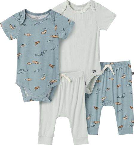 Modern Moments by Gerber Baby Viscose 4-Pack Bodysuit & Pant Set in Kuwait