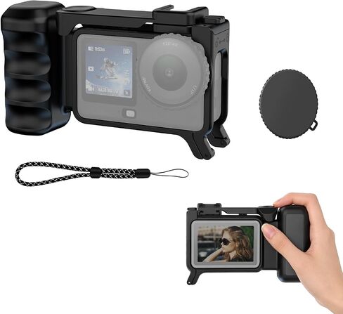 Handle for DJI Osmo Action 6, Lightweight Grip with Shutter | Turn Osmo Action 6 into a compact street camera with ergonomic grip, dual cold shoe mounts and quick controls in Kuwait